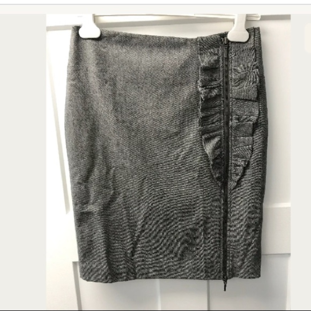 Banana Republic Pencil Skirt Ruffle Front Zipper 4